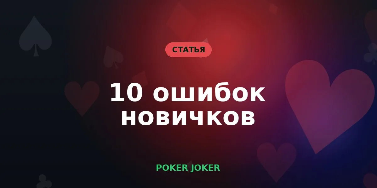 10 ошибок новичков в мобильном покере и как их избежать