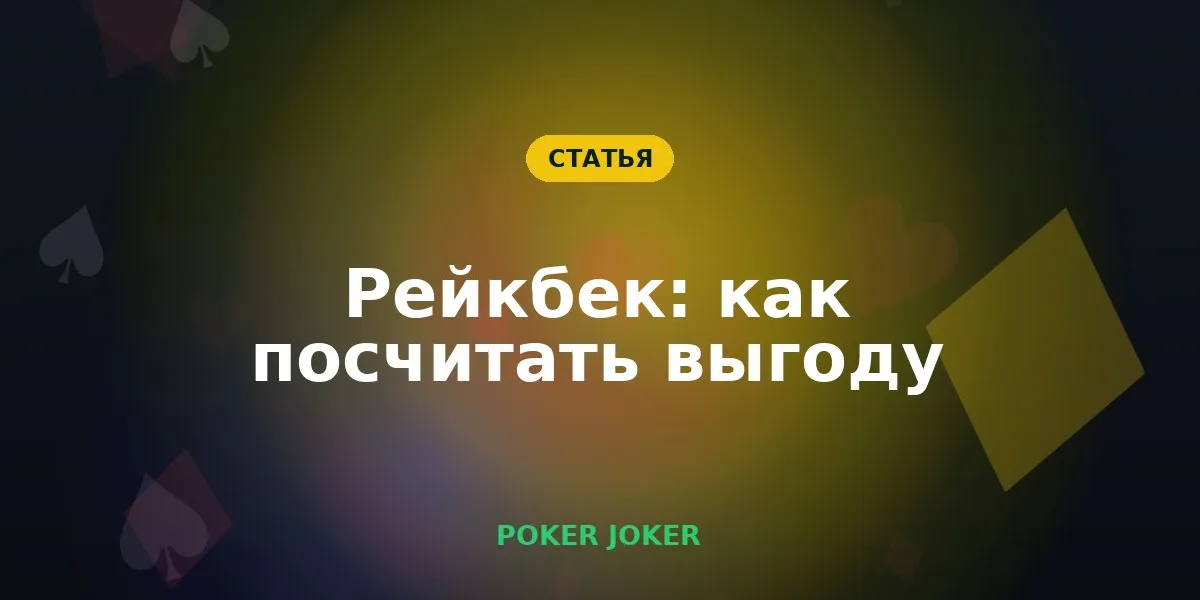 Рейкбек в клубном покере: как он работает и как посчитать выгоду