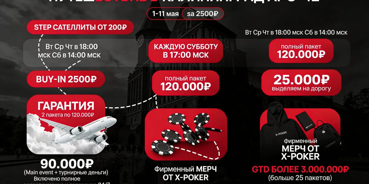 Путешествие в Калининград APC‑42 с X‑Poker: розыгрыш пакетов на Amber Poker Championship
