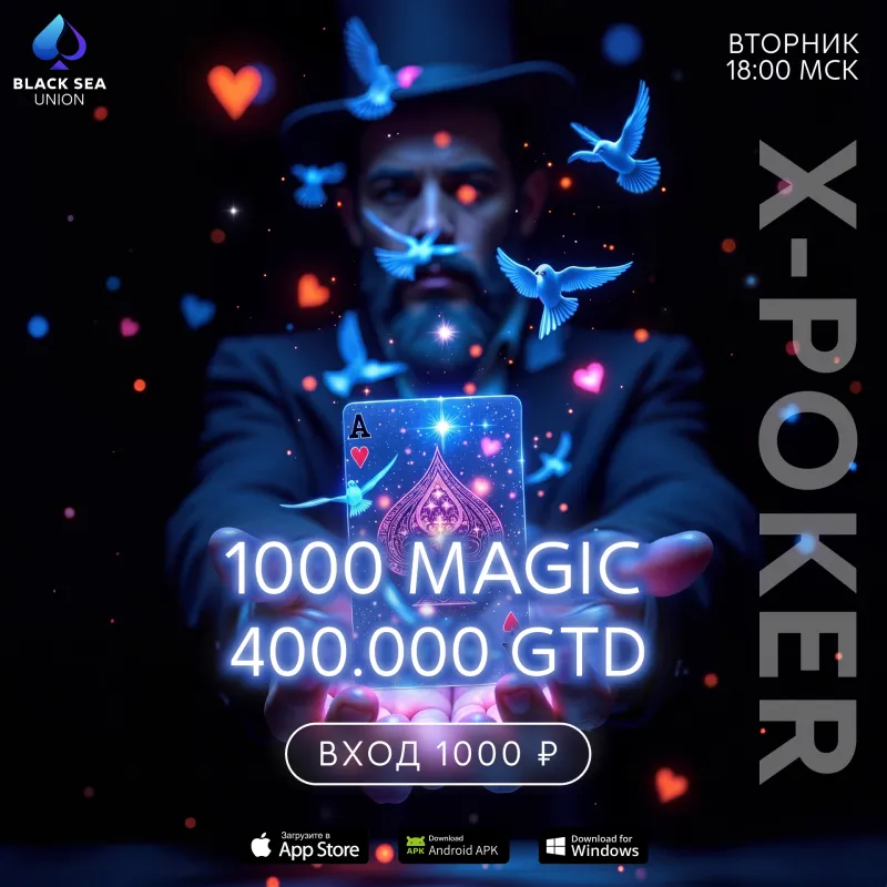 Турнир 1000 MAGIC Bounty 400 000 ₽ GTD на X-Poker